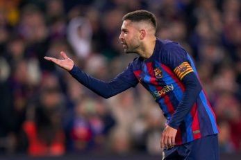 شادی گل جالب جوردی آلبا پس از گلزنی برابر سویا مشابه حرکت لیونل مسی