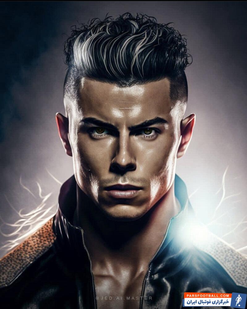 رونالدو ؛ طرحی از رونالدو و مسی با تیپ خواننده های موسیقی راک