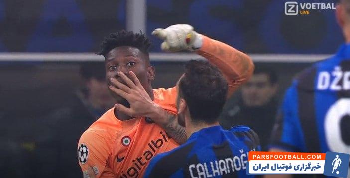 درگیری لفظی آندره اونانا و ادین ژکو وسط دیدار اینتر و پورتو