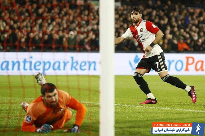 گلزنی علیرضا جهانبخش در شب پیروزی بزرگ فاینورد برابر آلکمار