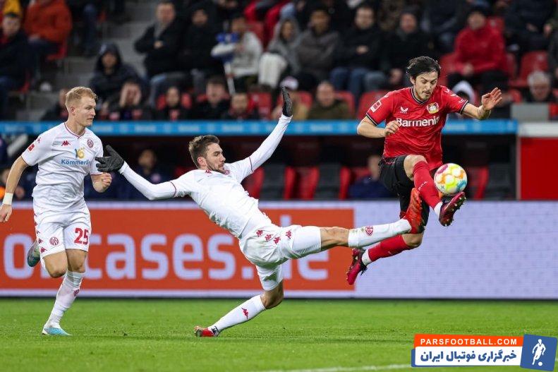 درخشش سردار آزمون با پاس گل در دیدار بایر لورکوزن و ماینس با حضور در ترکیب اصلی