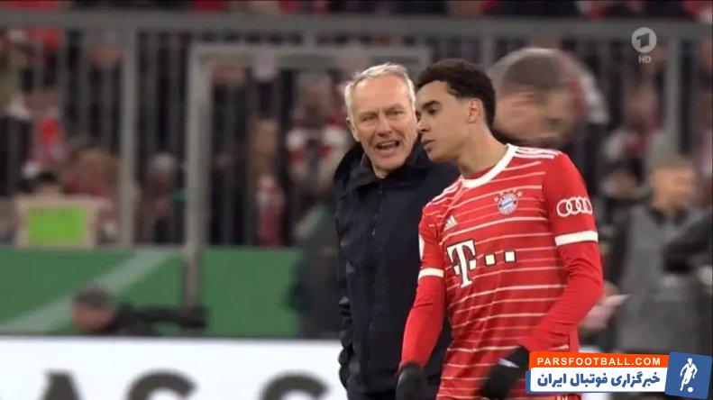 بایرن مونیخ ؛ دست ندادن موسیالا با سرمربی فرایبورگ بعد از پایان بازی