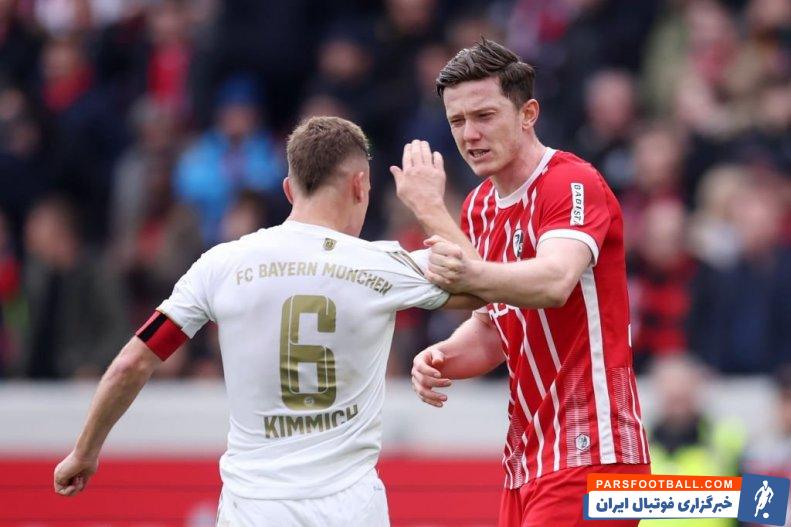 بایرن مونیخ ؛ خوشحالی جنجالی کیمش مقابل بازیکنان فرایبورگ 