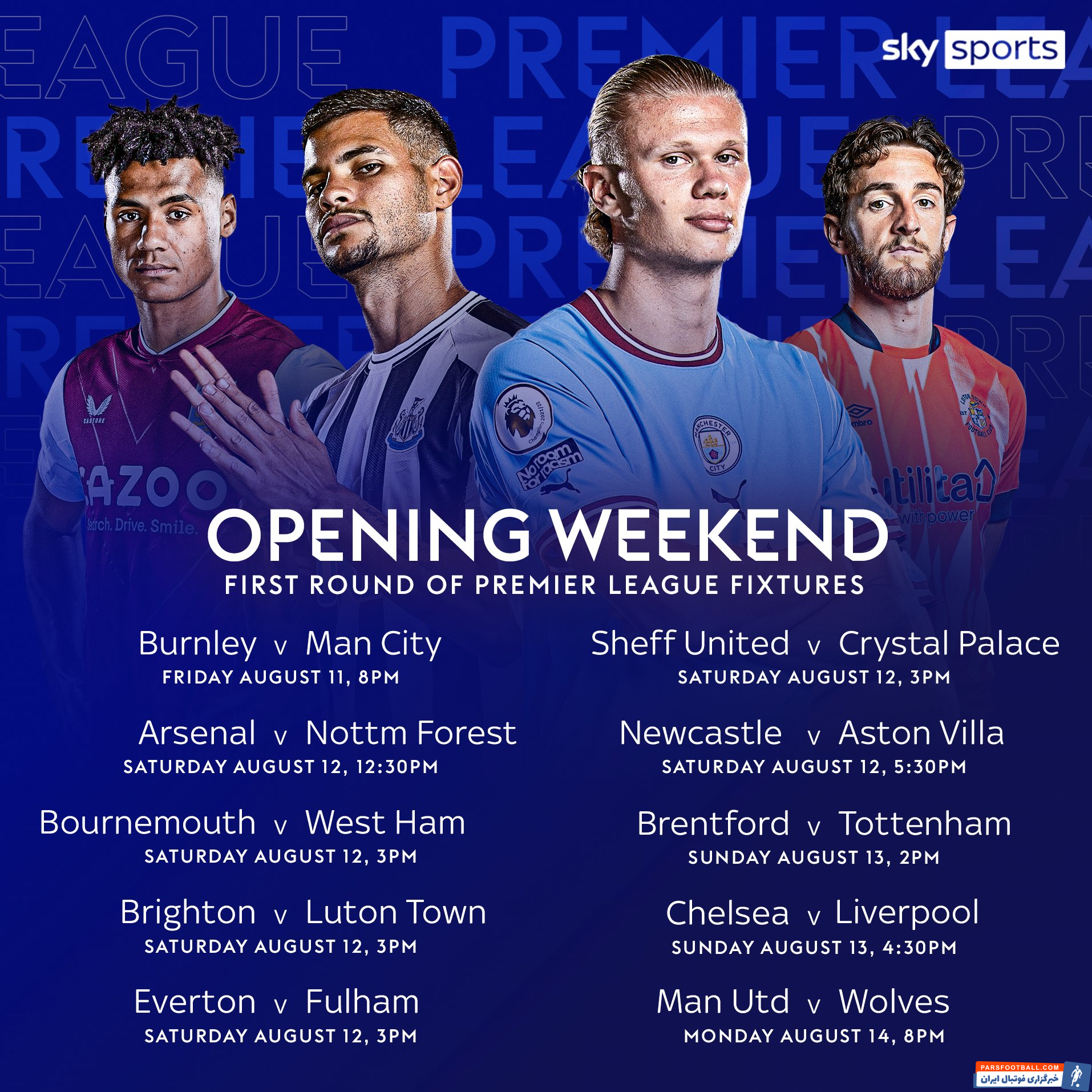 لیگ برتر انگلیس ؛ برنامه بازی‌های فصل ۲۰۲۴-۲۰۲۳ لیگ جزیره