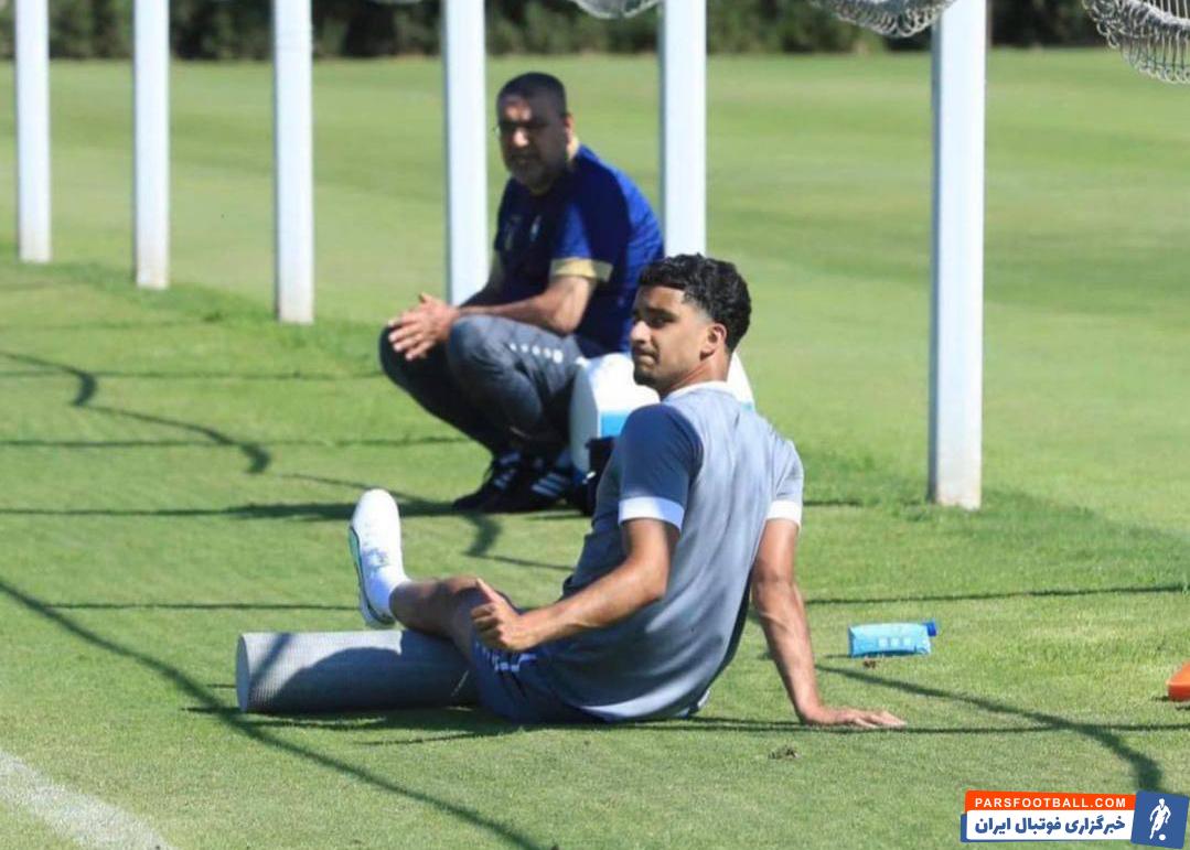 عراق ؛ مصدومیت زیدان اقبال بازیکن عراقی منچستریونایتد در تمرین تیم ملی 