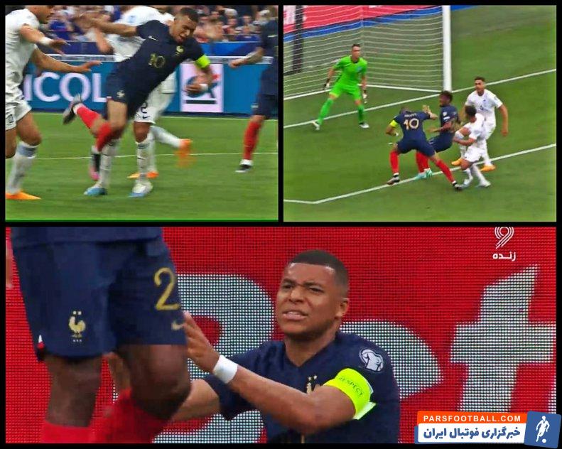 فرانسه ؛ تصویری از خطای پنالتی برای فرانسه که لاهوز آن را ندید
