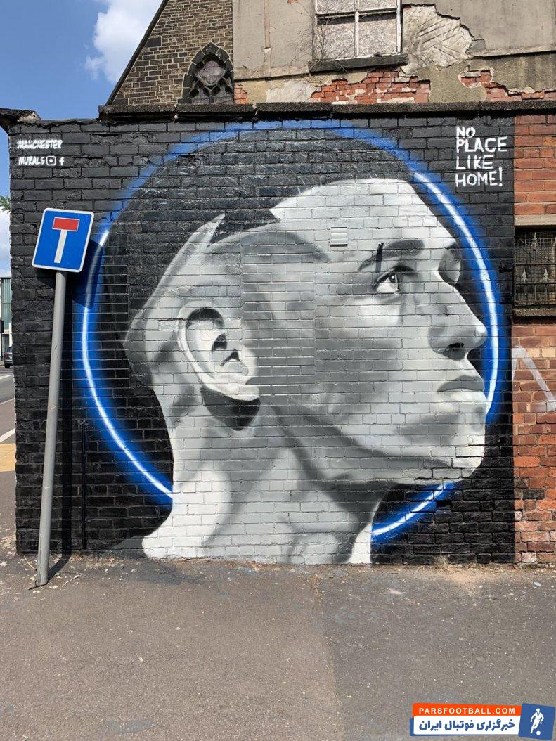 منچستر ؛ تصویری از دیوار نگاره فیل فودن در منطقه استاک‌پورت