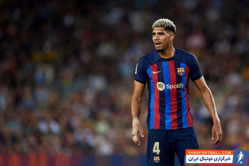 بارسلونا ؛ رونالد آرائوخو کاپیتان بارسلونا در دیدار برابر میلان