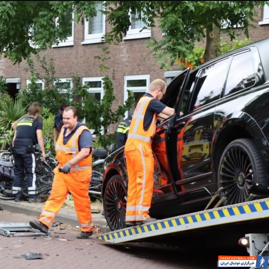 زیاش ؛ خسارت به خودروی رولز رویس حکیم زیاش بر اثر تصادف در هلند