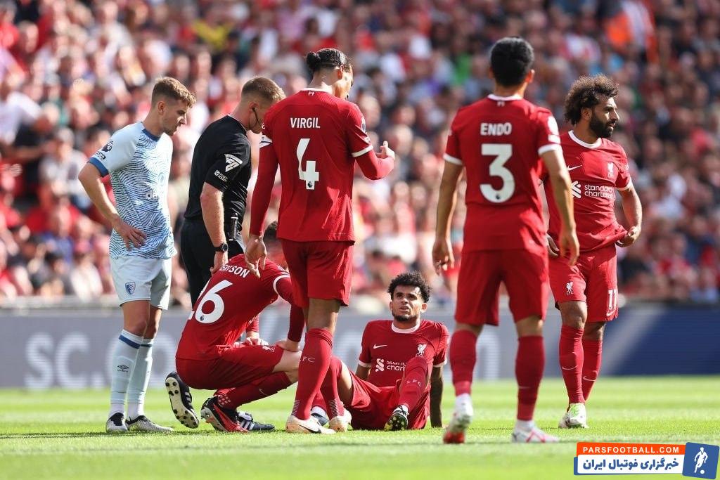 لیورپول ؛ تعویض دیاز به علت مصدومیت در دیدار برابر بورنموث