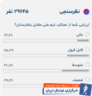 تیم ملی فوتبال ایران مقابل بلغارستان را دوست نداشتیم!