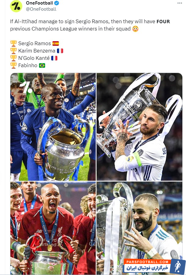 الاتحاد عربستان با 4 بازیکن قهرمان اروپا به مصاف سپاهان در آسیا می رود