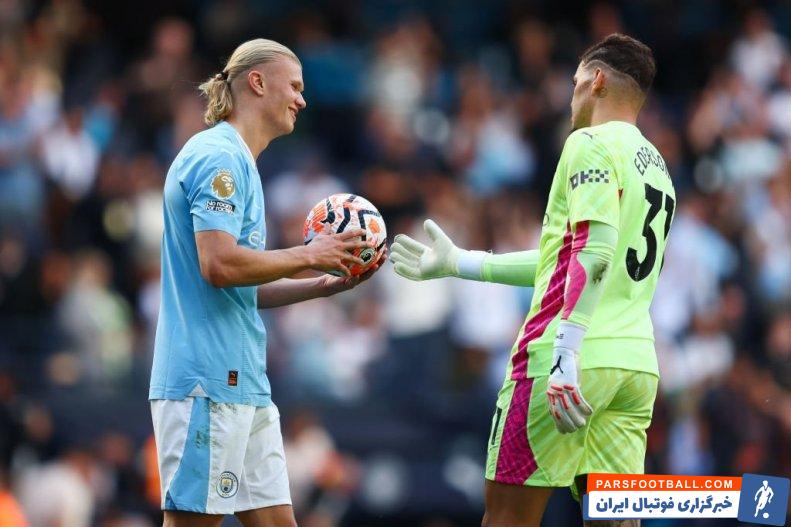 منچسترسیتی ؛ هالند پس از هت تریک برابر فولام، توپ بازی را همراه خود برد