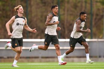 بارسلونا ؛ ژوائو فلیکس و ژوائو کانسلو در تمرین بارسلونا