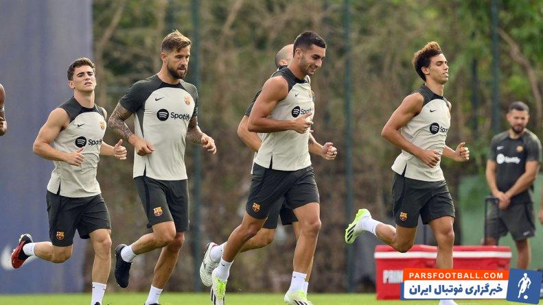 بارسلونا ؛ ژوائو فلیکس و ژوائو کانسلو در تمرین بارسلونا