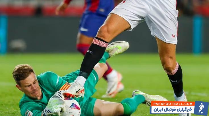 بارسلونا ؛ تراشتگن گلر بارسلونا : برابر سویا روی یک حادثه و تقریبا شانسی برنده شدیم