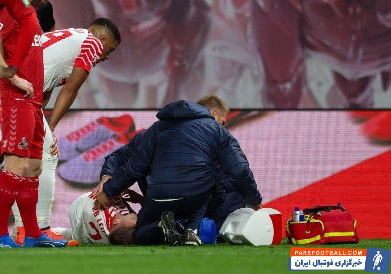 لایپزیگ ؛ مصدومیت سنگین اولمو هافبک لایپزیگ در دیدار با کلن