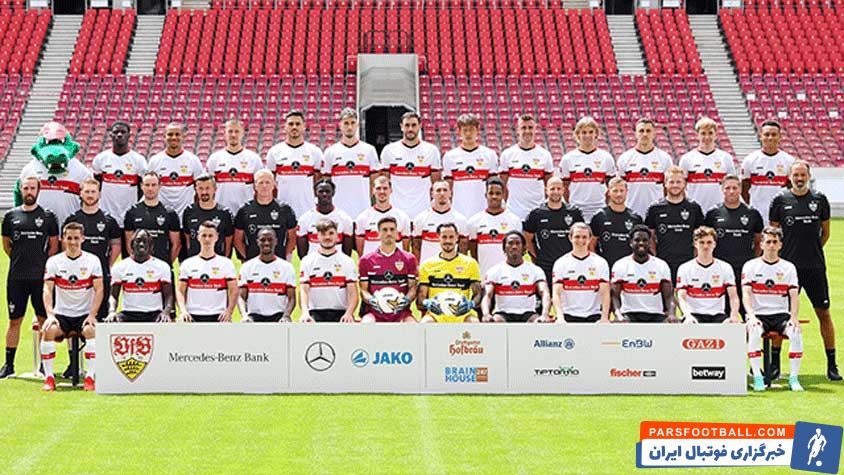 بوندسلیگا ؛ جشن برد دسته جمعی بازیکنان اشتوتگارت پس از برد برابر کلن