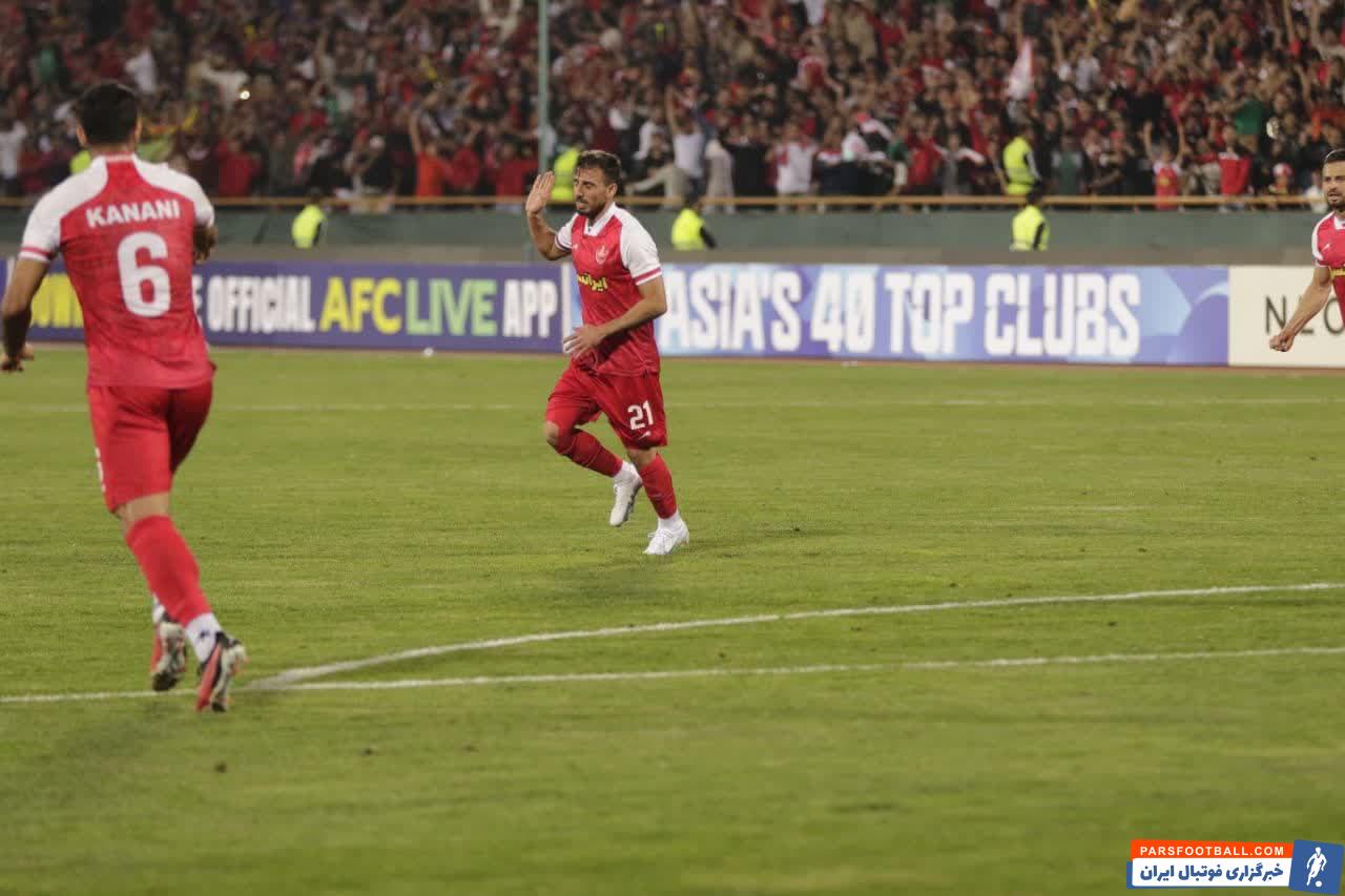 پرسپولیس ؛ خوشحالی خاص سعید صادقی پس از گلزنی به استقلال تاجیکستان