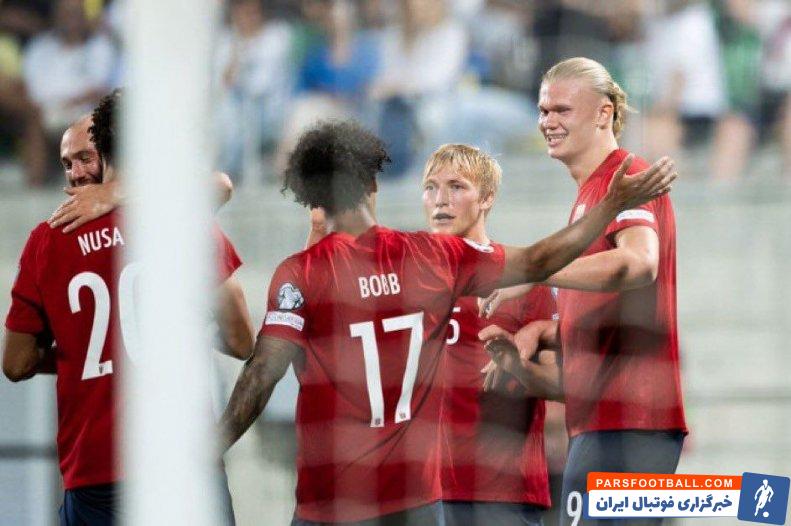 نروژ ؛ دبل ارلینگ هالند در دیدار نروژ برابر قبرس 