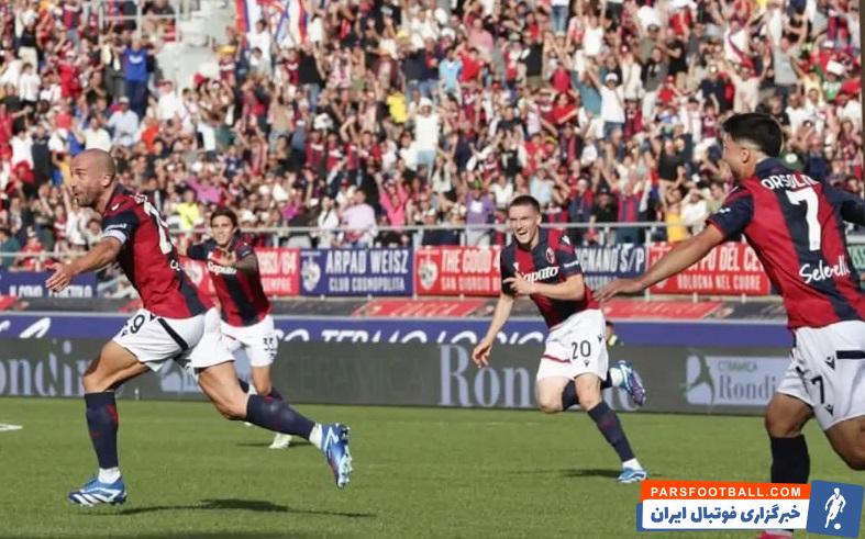 سری آ ؛ گل ضربه سر دی‌سیلوستری، مدافع بولونیا از بیرون محوطه جریمه به فروزینونه