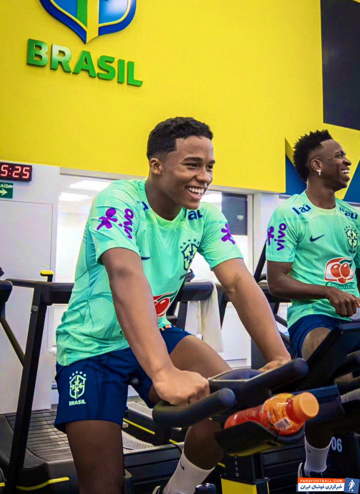 برزیل ؛ اندریک، وینیسیو و رودریگو ستاره های رئال مادرید در تمرین برزیل