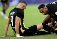 بنزما ؛ مصدومیت کریم بنزما در دیدار الاتحاد برابر الخلیج در لیگ عربستان