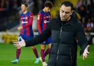 بارسلونا ؛ فریاد های ژاوی بر سر بازیکنان در رختکن بین دو نیمه دیدار بارسلونا - خیرونا