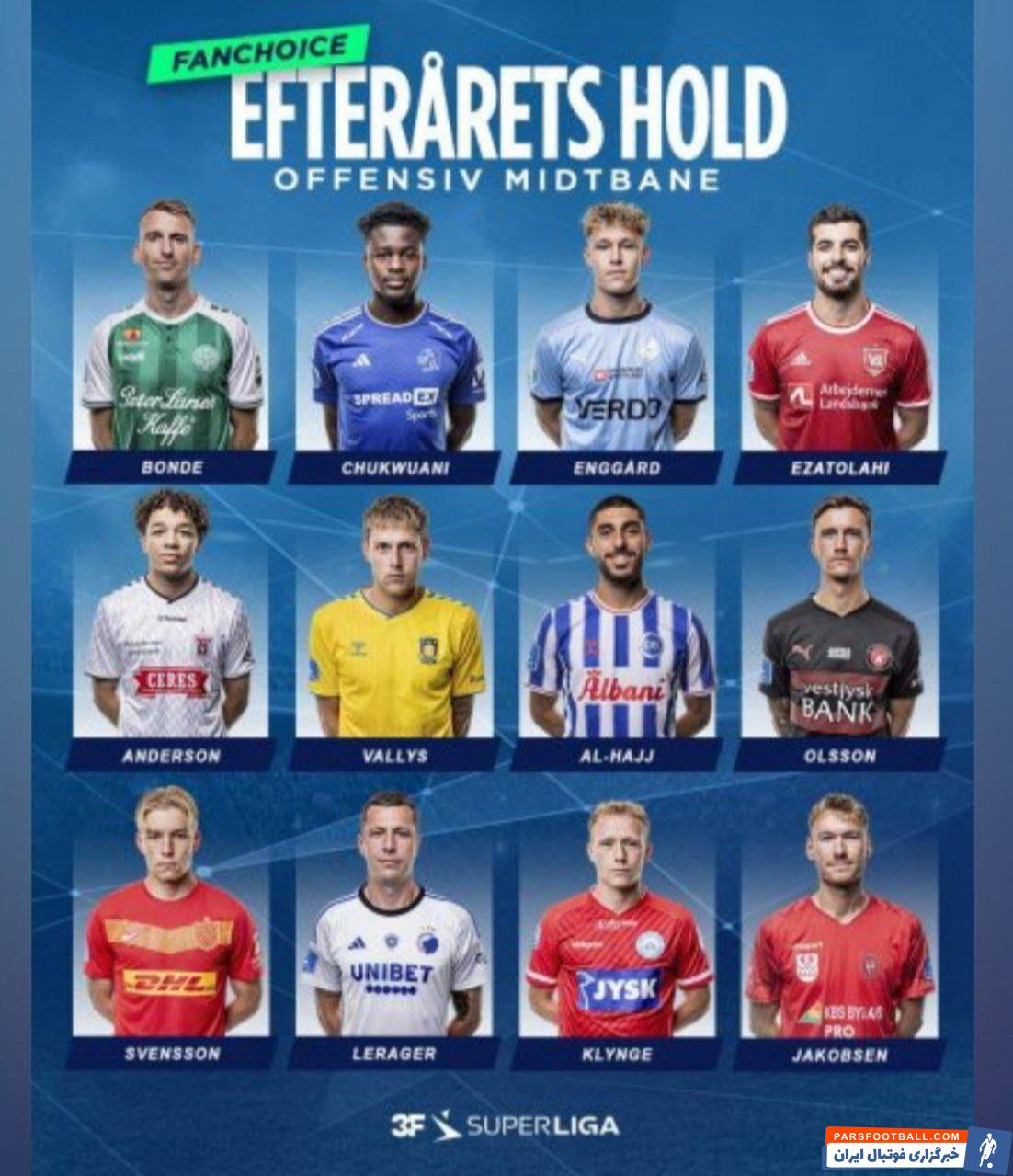 سعید عزت‌ اللهی نامزد بهترین هافبک لیگ دانمارک شد