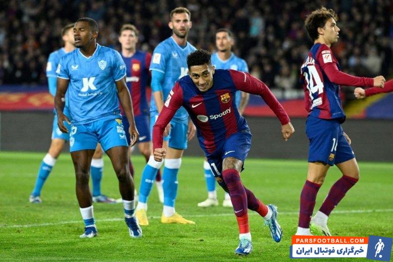 بارسلونا ؛ خوشحالی شدید رافینیا از گلزنی برای بارسلونا در دیدار با آلمریا 