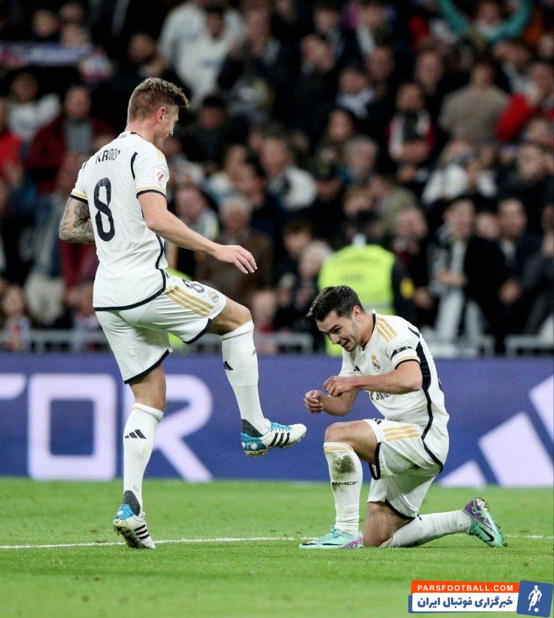 رئال مادرید ؛ دیاز در حال تمیز کردن کفش های کروس به خاطر پاس گل زیبا برابر گرانادا 