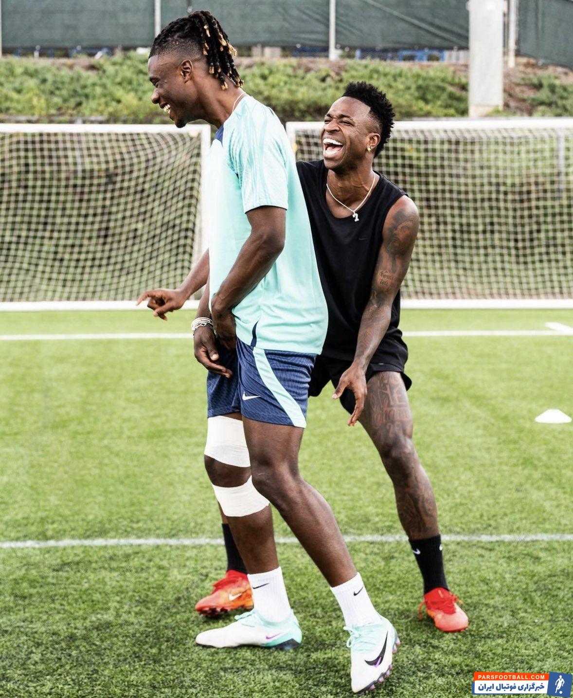 وینیسیوس ؛ تمرین وینیسیوس جونیور و کاماوینگا در کمپ لس آنجلس گلکسی