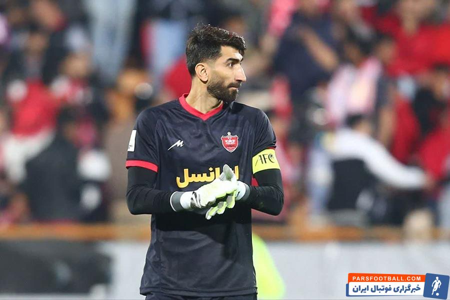 بیرانوند پشت به دروازه الدحیل در آغوش فرجی در هنگام ضربه پنالتی گولسیانی