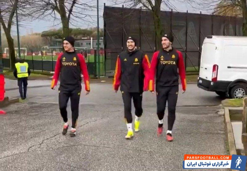 آزمون ؛ خوش و بش صمیمی آزمون با دیبالا و پاردس در تمرین رم