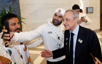 رئال مادرید ؛ استقبال بالا از پرز رئیس باشگاه رئال مادرید در ریاض