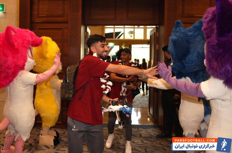 قطر ؛ استقبال از تیم ملی قطر در لحظه ورود به هتل مسیلا