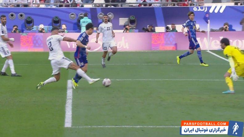 سولاکا ؛ تکل نجات بخش ریبین سولاکا مدافع تیم ملی عراق برابر آسانو بازیکن ژاپن