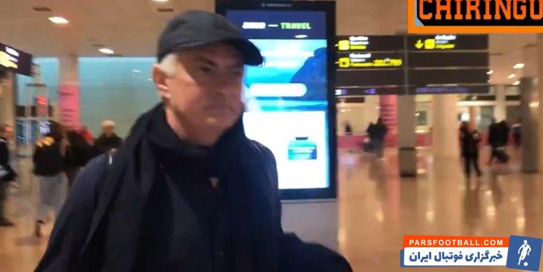 مورینیو ؛ تصاویری از مورینیو در فرودگاه شهر بارسلون