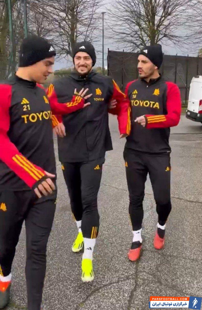 آزمون ؛ خوش و بش صمیمی آزمون با دیبالا و پاردس در تمرین رم 