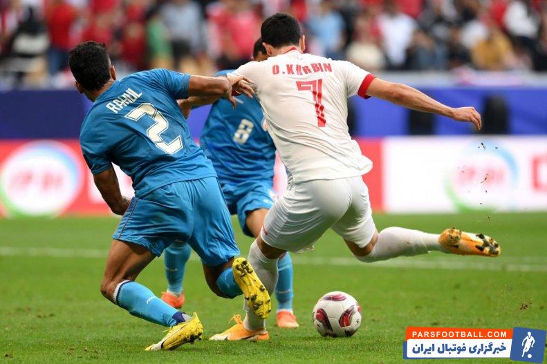 خربین ؛ خوشحالی گل عمر خربین در دیدار برابر سوریه