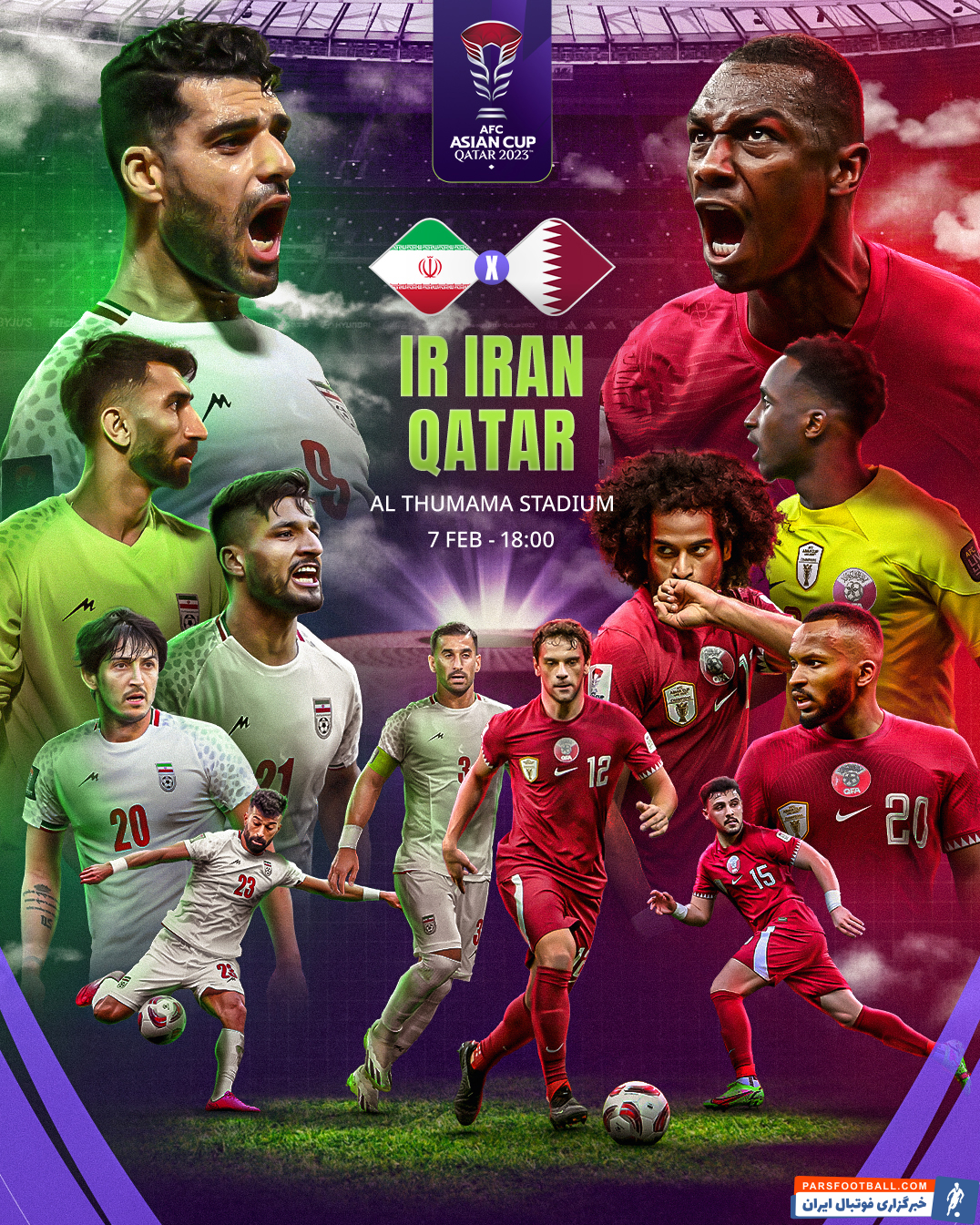 تیم ملی ؛ پوستر AFC برای جدال تیم ملی ایران برابر تیم ملی قطر 