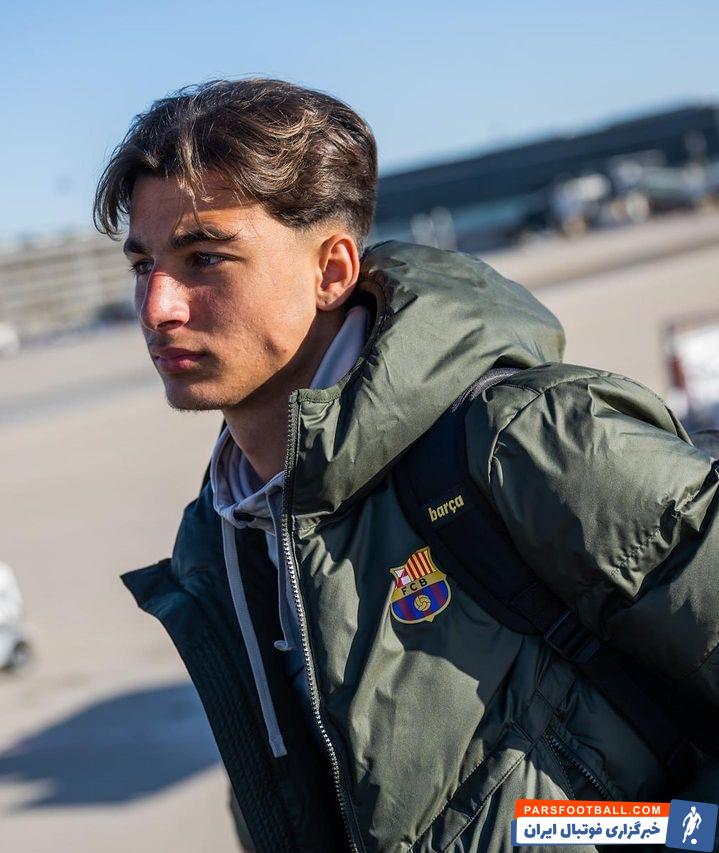 فرناندز ؛ حضور گی‌یه فرناندز بازیکن 15 ساله در تمرین تیم اول بارسلونا 