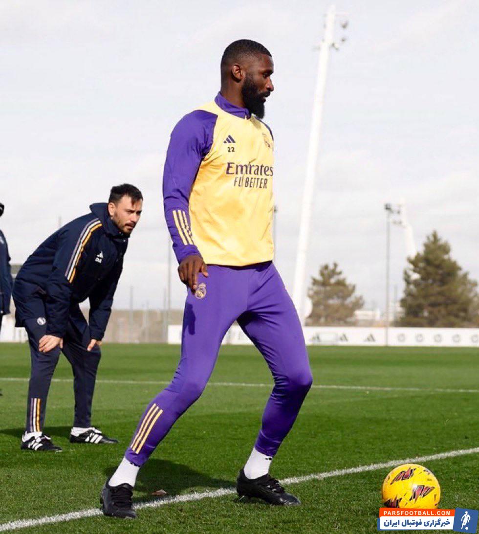 رودیگر ؛ حضور آنتونیو رودیگر در بخشی از تمرین گروهی تمرین رئال مادرید