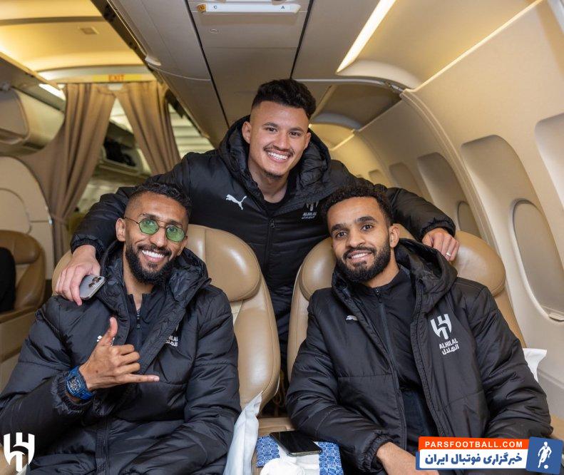 الهلال ؛ تصویری از حضور بازیکنان الهلال در جت خصوصی شاه خالد