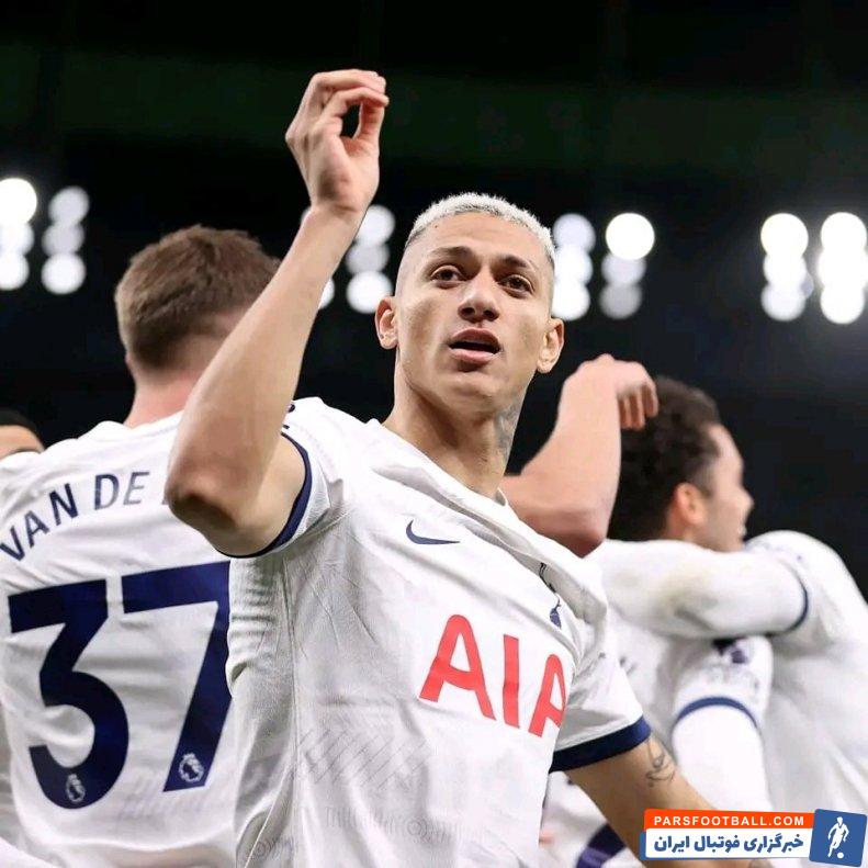 تاتنهام ؛ شادی گل جنجالی ریچارلیسون در برابر نیل موپای بازیکن برنتفورد