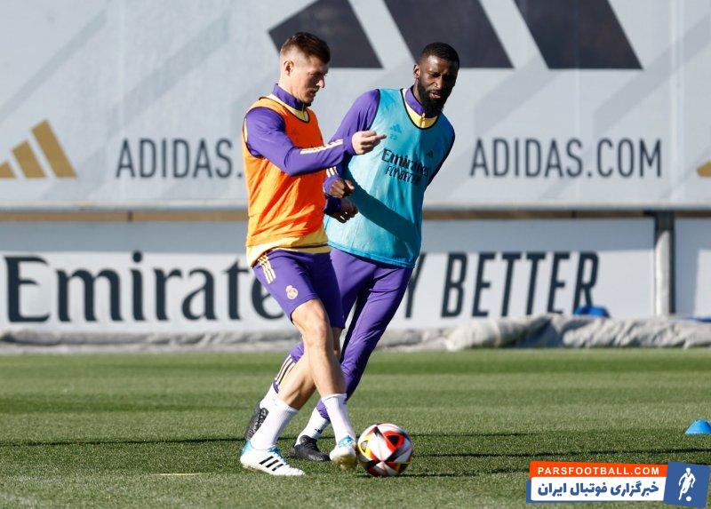 رودیگر ؛ حضور آنتونیو رودیگر در بخشی از تمرین گروهی تمرین رئال مادرید