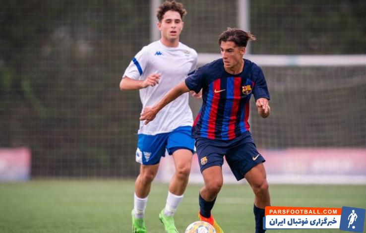 فرناندز ؛ حضور گییه فرناندز بازیکن 15 ساله در تمرین تیم اول بارسلونا