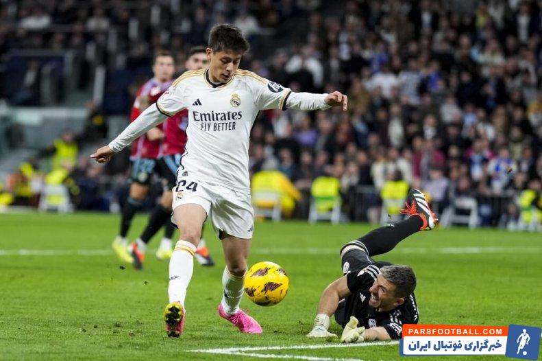 رئال مادرید ؛ خوشحالی خاص آردا گولر پس از گلزنی برابر سلتاویگو برای رئال مادرید