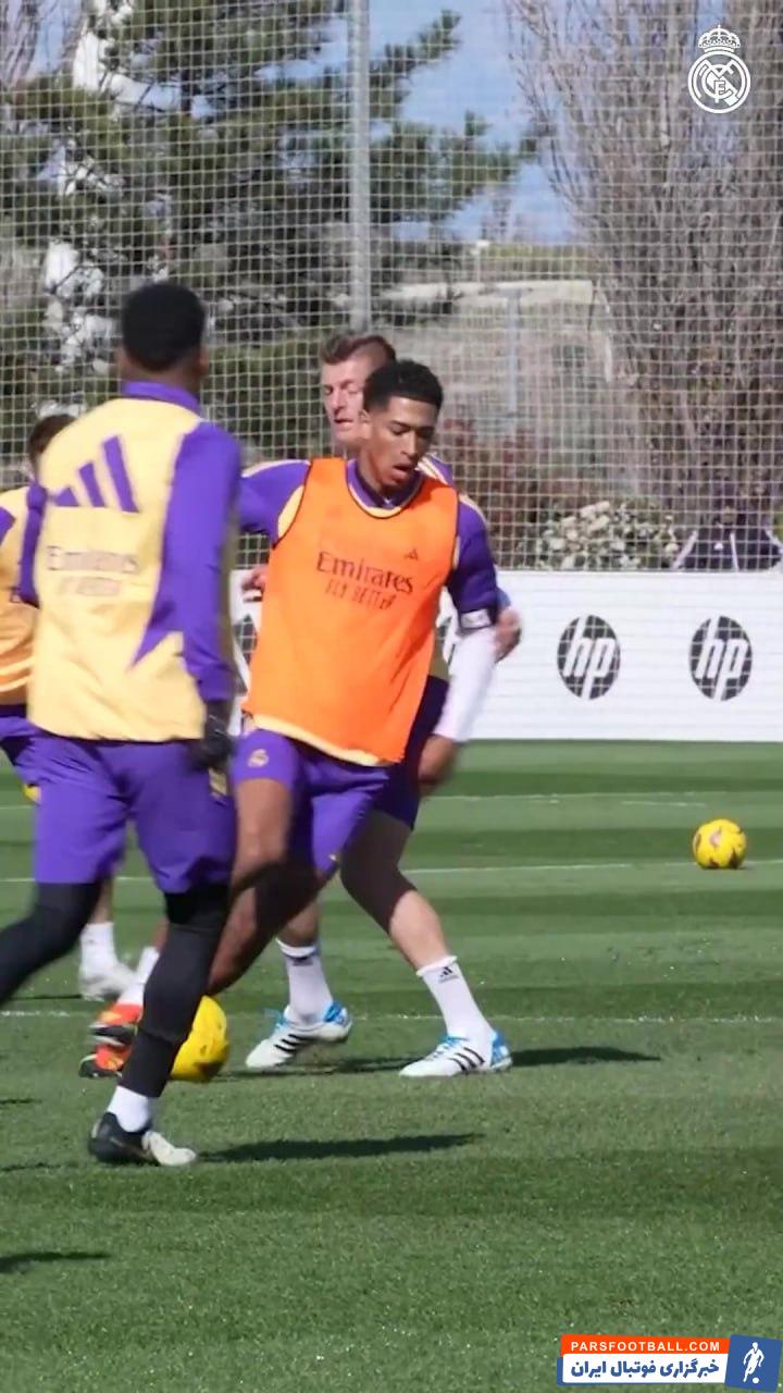 بلینگام ؛ گلزنی بلینگام در تمرین رئال مادرید با حرکت تکنیکی