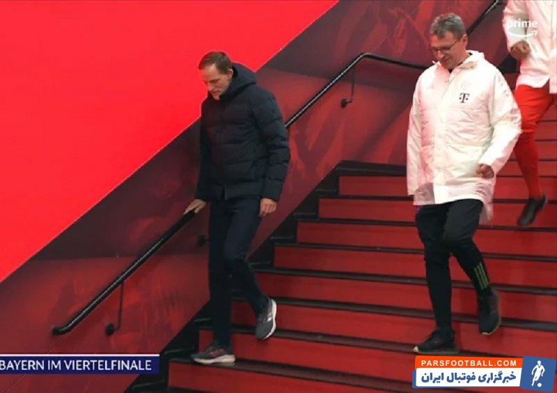 بایرن مونیخ ؛ شکسته شدن انگشت توخل در جریان سخنرانی پیش از بازی بایرن - اتزیو